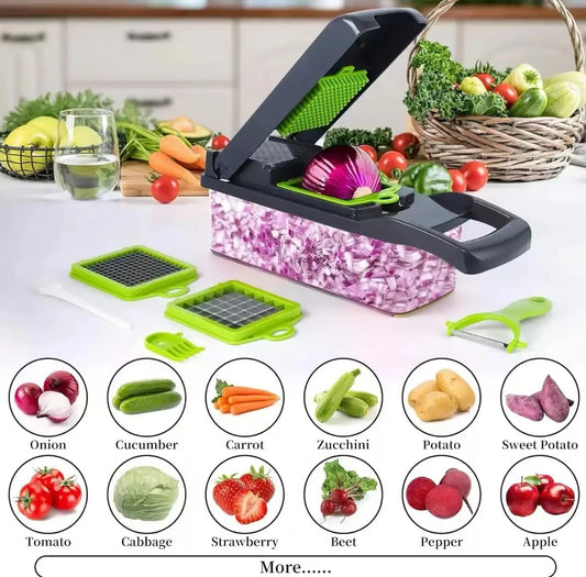 Wholesale 16-in-1 ABS Kitchen Tools | Multi-Function Manual Vegetable Chopper, Slicer & Dicer